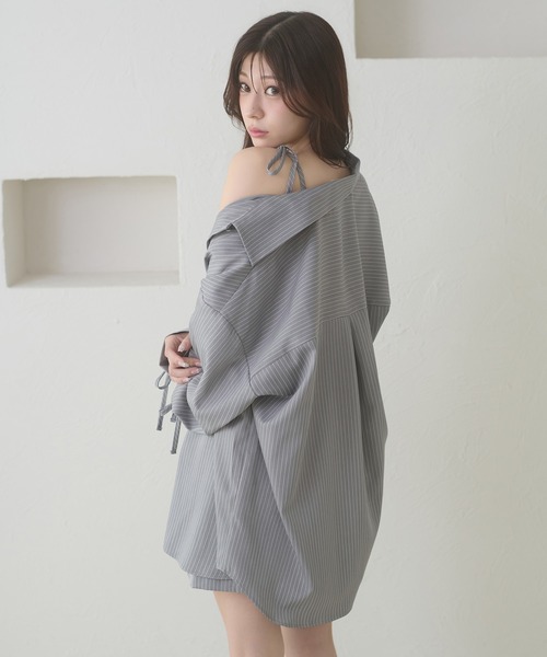 Ambre Neige(アンブルネージュ)の「assortment shirt & camisole dress set / アソートシャツ&キャミワンピースセット(ワンピース・レディース・グレー/ベージュ/ネイビー・FREE)」の9枚目の写真