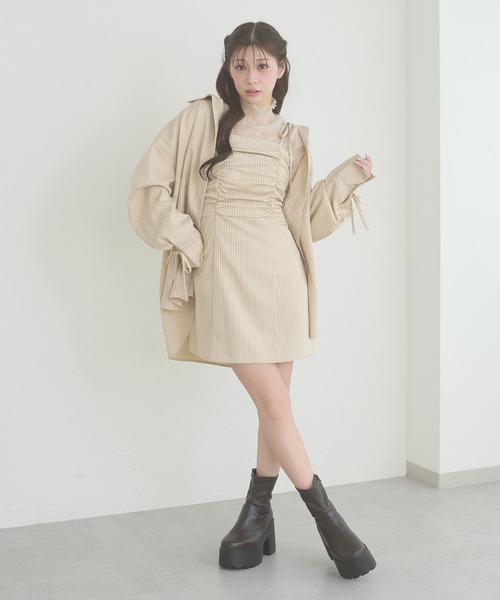 Ambre Neige(アンブルネージュ)の「assortment shirt & camisole dress set / アソートシャツ&キャミワンピースセット(ワンピース・レディース・グレー/ベージュ/ネイビー・FREE)」の20枚目の写真