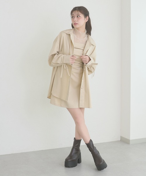 Ambre Neige(アンブルネージュ)の「assortment shirt & camisole dress set / アソートシャツ&キャミワンピースセット(ワンピース・レディース・グレー/ベージュ/ネイビー・FREE)」の21枚目の写真