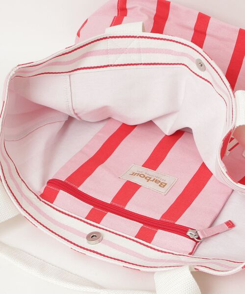 Barbour（バブアー）の「(BARBOUR)EMILY STRIPE TOTE BAG（トートバッグ・レディース・ピンク・ONE SIZE）」の4枚目の写真