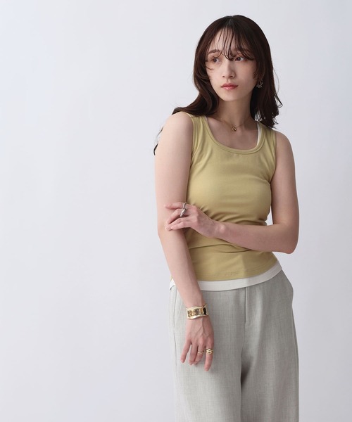 NOAHL(ノアル)の「【NOAHL】ソフトタッチラウンドカットタンクトップ(タンクトップ・レディース・ベージュ系/ブラック/オフホワイト・FREE)」の8枚目の写真
