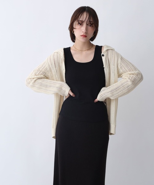 NOAHL(ノアル)の「【NOAHL】ソフトタッチラウンドカットタンクトップ(タンクトップ・レディース・ベージュ系/ブラック/オフホワイト・FREE)」の13枚目の写真