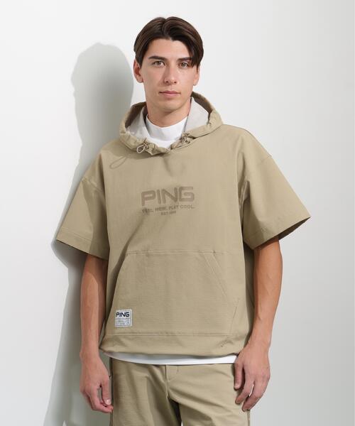 PING(ピン)の「【PING APPAREL】半袖フーディプルオーバー <GOLD> (MENS)(Tシャツ/カットソー・メンズ・ホワイト/ブラック/ベージュ・S/M/L/LL/LL1)」の3枚目の写真