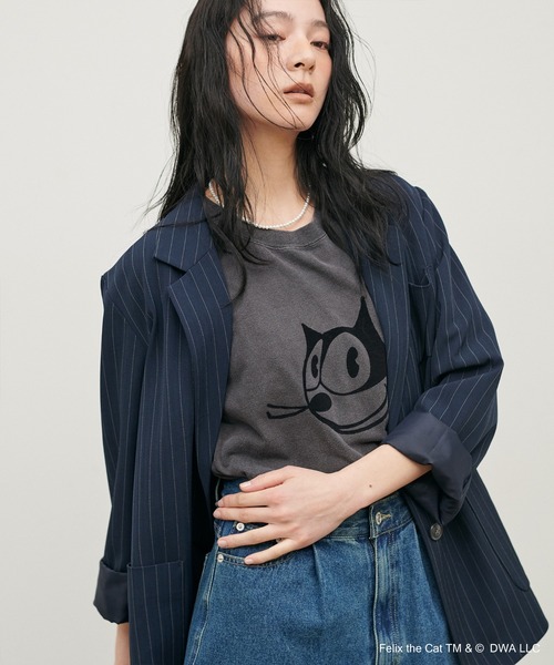 LARUTA(ラルータ)の「【LARUTA】Felix the cat /フロッキーTee(Tシャツ/カットソー・レディース・チャコールグレー・FREE)」の6枚目の写真