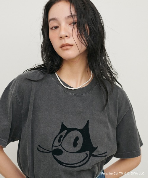 LARUTA(ラルータ)の「【LARUTA】Felix the cat /フロッキーTee(Tシャツ/カットソー・レディース・チャコールグレー・FREE)」の2枚目の写真