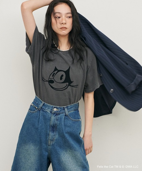 LARUTA(ラルータ)の「【LARUTA】Felix the cat /フロッキーTee(Tシャツ/カットソー・レディース・チャコールグレー・FREE)」の17枚目の写真