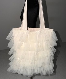 me+em select（ミームセレクト）の「【 3color ／ A4収納可 】チュールフリルスクエアトートバッグ ／ tulle frill square tote bag（ショルダーバッグ）」