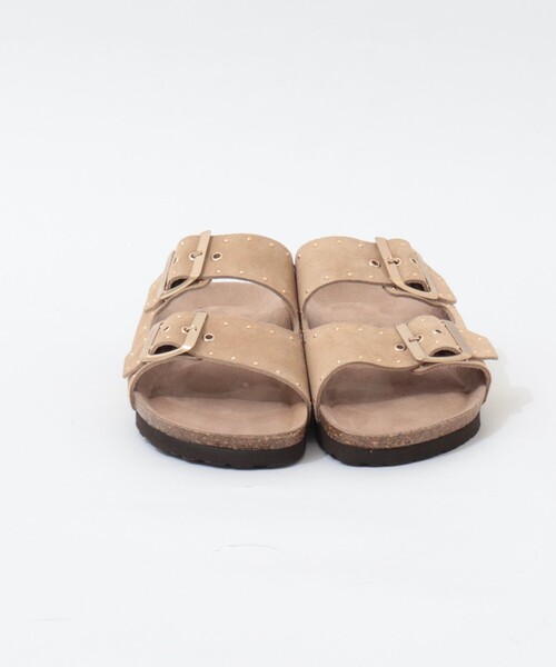 GENUINS（ジェニュインズ）の「【GENUINS/ジェニンズ】　スエードスタッズベルトサンダル（サンダル・レディース・キャメル/ベージュ・36/38/37）」の3枚目の写真