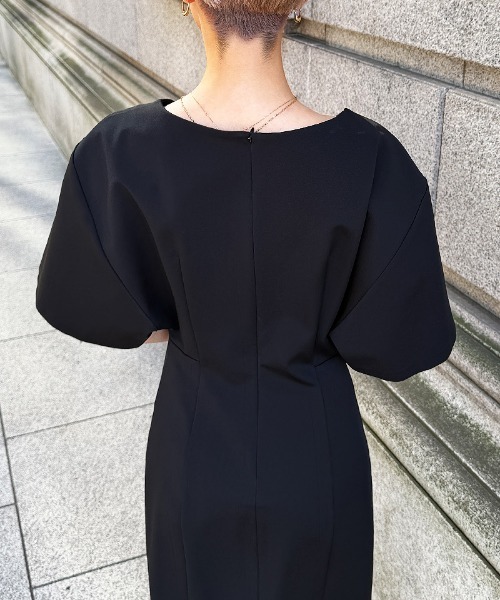 JENNE（ジェンヌ）の「カットソーワイドスリーブワンピース（日本製生地）（ワンピース・レディース・ホワイト/ブラック・SMALL/LARGE/MEDIUM）」の21枚目の写真
