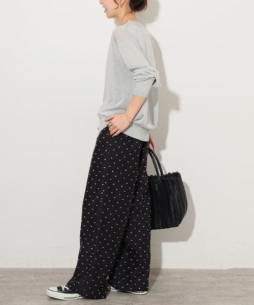 JOURNAL STANDARD relume（ジャーナルスタンダード　レリューム）の「カットドビードットパンツ（その他パンツ・レディース・ブラウン系その他/ブラック・38/36）」の4枚目の写真