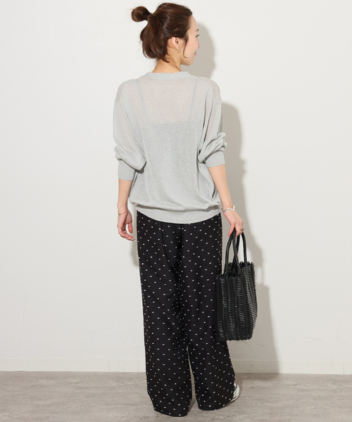 JOURNAL STANDARD relume（ジャーナルスタンダード　レリューム）の「カットドビードットパンツ（その他パンツ・レディース・ブラウン系その他/ブラック・38/36）」の5枚目の写真