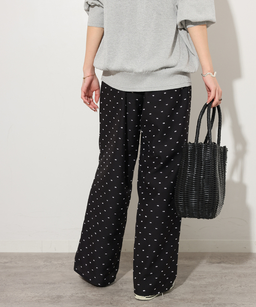 JOURNAL STANDARD relume（ジャーナルスタンダード　レリューム）の「カットドビードットパンツ（その他パンツ・レディース・ブラウン系その他/ブラック・38/36）」の9枚目の写真