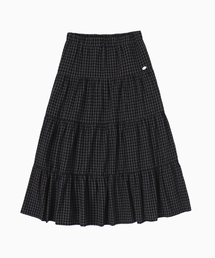 DISCHORDSOUND（ディスコードサウンド）の「カンカンチェックフレアバンディングロングスカート[ネイビー]（スカート）」