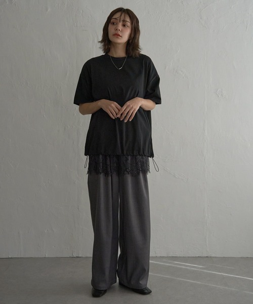 notch.（ノッチ）の「レイヤードレーススカート（スカート・レディース・オフホワイト/ブラック・M）」の15枚目の写真