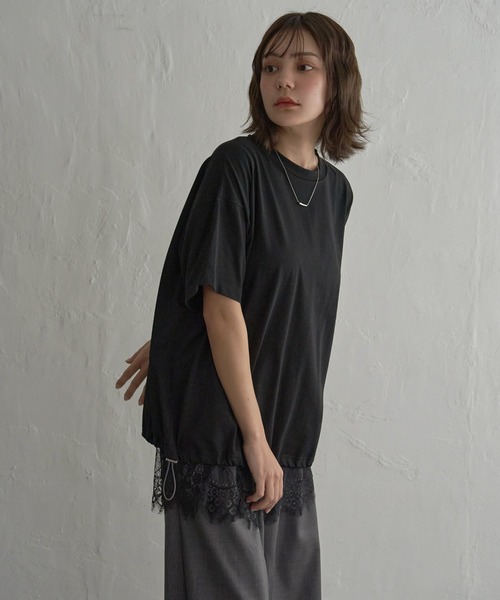 notch.（ノッチ）の「レイヤードレーススカート（スカート・レディース・オフホワイト/ブラック・M）」の10枚目の写真