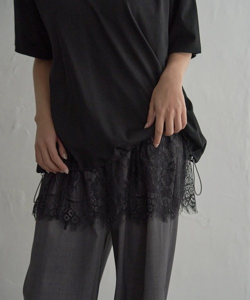 notch.（ノッチ）の「レイヤードレーススカート（スカート・レディース・オフホワイト/ブラック・M）」の16枚目の写真
