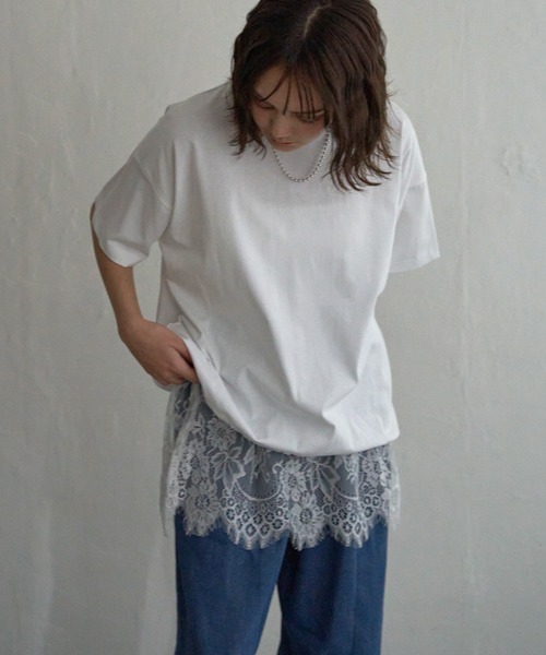 notch.（ノッチ）の「レイヤードレーススカート（スカート・レディース・オフホワイト/ブラック・M）」の3枚目の写真