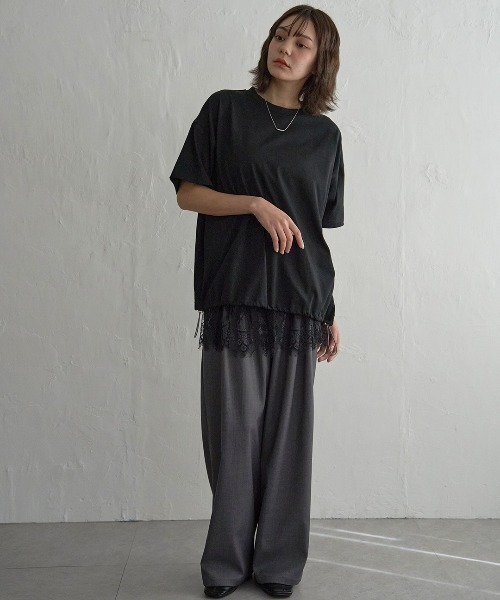 notch.（ノッチ）の「レイヤードレーススカート（スカート・レディース・オフホワイト/ブラック・M）」の14枚目の写真