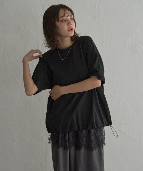 notch.（ノッチ）の「レイヤードレーススカート（スカート・レディース・オフホワイト/ブラック・M）」の12枚目の写真