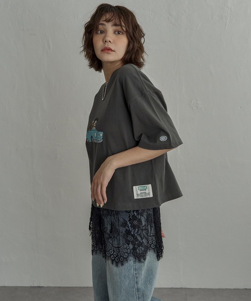 notch.(ノッチ)の「レイヤードレーススカート(スカート・レディース・オフホワイト/ブラック・M)」の13枚目の写真