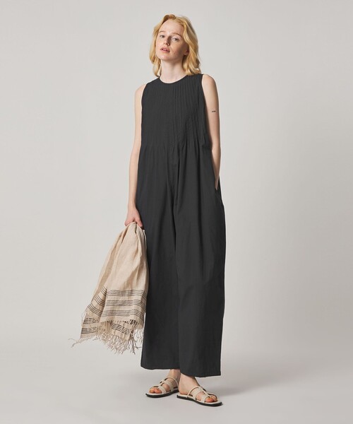 Steven Alan(スティーブンアラン)の「<Steven Alan>コットン ポプリン ピンタック オールインワン(つなぎ/オールインワン・レディース・ベージュ/ブラック・S/M)」の5枚目の写真
