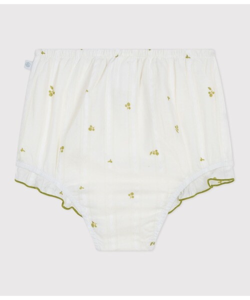 PETIT BATEAU(プチバトー)の「フラワープリントブルマパンツ(その他パンツ・キッズ・ホワイト×グリーン・24MONTH/12MONTH/36MONTH/18MONTH)」の2枚目の写真