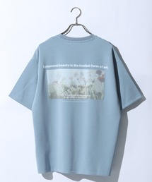 RAGEBLUE(���C�W�u���[)�́yLUXURY+EASY�zDRAPE CREW NECK FLOWER PHOTO T-SHIRT/���O�C�[�W�[�t�����[�t�H�gT�V���c(T�V���c/�J�b�g�\�[)