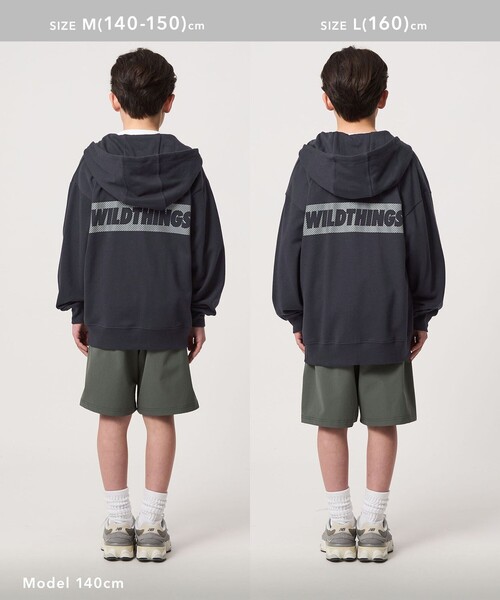 green label relaxing（グリーンレーベルリラクシング）の「【別注】＜WILD THINGS＞ パーカー / キッズ 140cm-160cm（パーカー・キッズ・グレー系/ネイビー・M(140-150cm)/L(160cm)）」の8枚目の写真