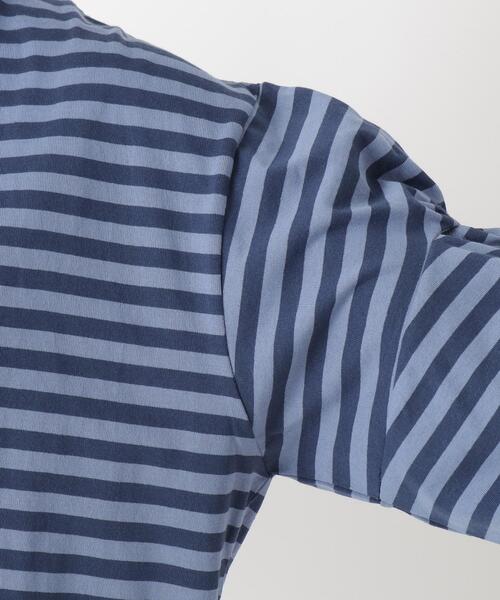 one'sterrace(ワンズテラス)の「ツイストスリーブ 長袖ボーダープルオーバー(Tシャツ/カットソー・レディース・ブラック系8/グレー系4/ブルー系その他7・02)」の5枚目の写真