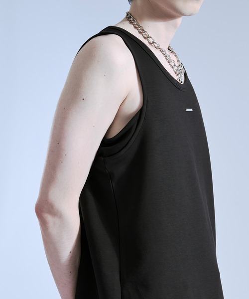 Ellno Loset（エルノロゼット）の「【機能性付き】プレートツキタンクトップ（タンクトップ・メンズ・ブラック/オフホワイト・LARGE/MEDIUM/SMALL）」の6枚目の写真