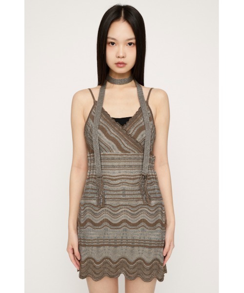 SLY(スライ)の「KNIT FRILL CAMI TOPS ニットフリルキャミトップス 春服 夏服(キャミソール・レディース・カーキ/ブラック/アイボリー・FREE)」の12枚目の写真