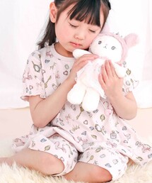 SLAP SLIP（スラップスリップ）の「【スララク 腹巻き一体型 防汚加工】みんな快眠!半袖みんみんパジャマ上下セット(80~130cm)（ルームウェア/パジャマ）」