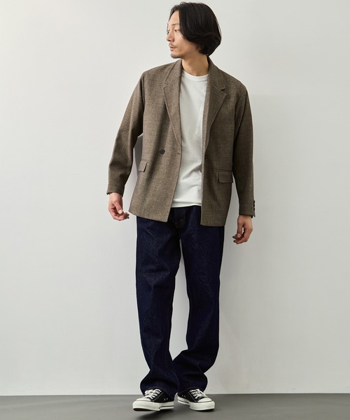 CITY TOKYO(シティトウキョウ)の「【CITY TOKYO】TWEED ダブルブレザー(テーラードジャケット・メンズ・ブラウン/ネイビー・1/2)」の11枚目の写真