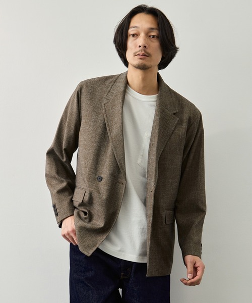 CITY TOKYO(シティトウキョウ)の「【CITY TOKYO】TWEED ダブルブレザー(テーラードジャケット・メンズ・ブラウン/ネイビー・1/2)」の8枚目の写真