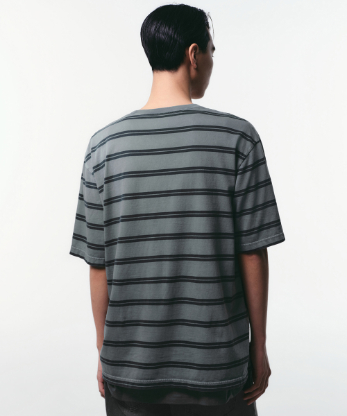 MUSINSA STANDARD（ムシンサスタンダード）の「プロストダイドダブルストライプTシャツ[ピーコックブルー]（Tシャツ/カットソー・メンズ・その他・SMALL/MEDIUM/LARGE/X-LARGE/2XL/3XL）」の3枚目の写真