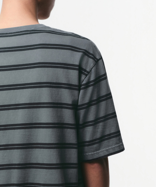 MUSINSA STANDARD（ムシンサスタンダード）の「プロストダイドダブルストライプTシャツ[ピーコックブルー]（Tシャツ/カットソー・メンズ・その他・SMALL/MEDIUM/LARGE/X-LARGE/2XL/3XL）」の5枚目の写真