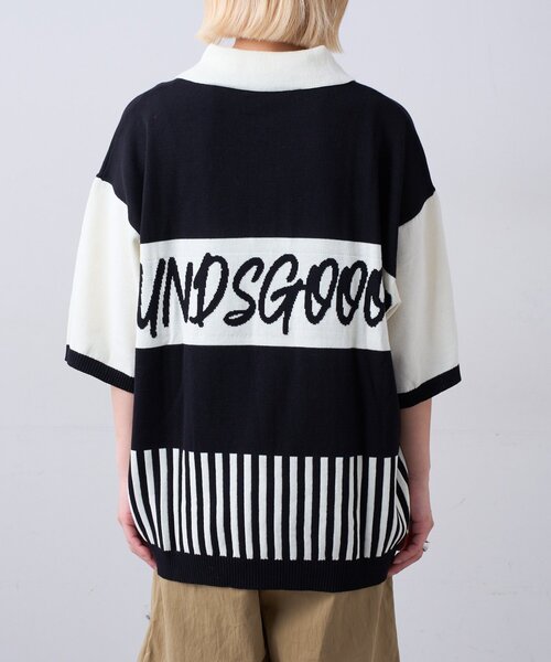 SOUNDSGOOOOD(サウンズグッド)の「【SOUNDSGOOOOD】切り替えロゴニットポロ(ニット/セーター・レディース・レッド/ブラック・ONE SIZE)」の8枚目の写真