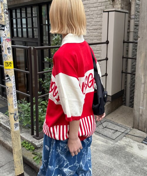 SOUNDSGOOOOD(サウンズグッド)の「【SOUNDSGOOOOD】切り替えロゴニットポロ(ニット/セーター・レディース・レッド/ブラック・ONE SIZE)」の16枚目の写真
