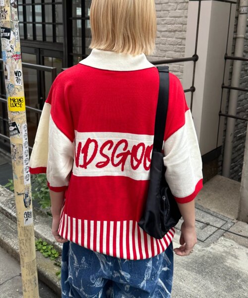 SOUNDSGOOOOD(サウンズグッド)の「【SOUNDSGOOOOD】切り替えロゴニットポロ(ニット/セーター・レディース・レッド/ブラック・ONE SIZE)」の17枚目の写真