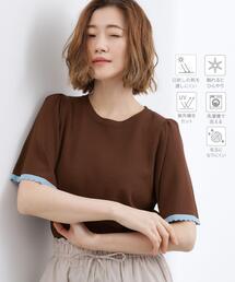grove | 高評価!【シリーズ累計36万枚!名品ニット】やわらかドライタッチ スカラップスリーブニット(ニット/セーター)