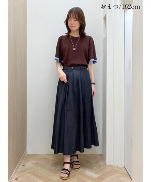 grove（グローブ）の「高評価！【シリーズ累計36万枚！名品ニット】やわらかドライタッチ スカラップスリーブニット（ニット/セーター・レディース・ブラック/オフホワイト/ダークグレー/ブラウン系その他/ブルーグリーン・02/03/04/05/01）」の10枚目の写真