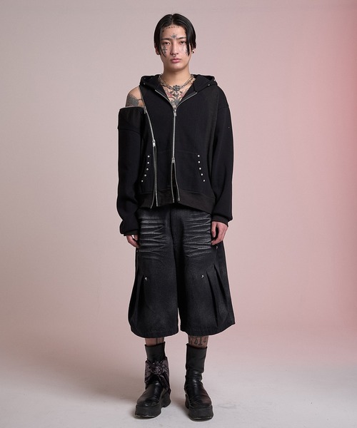 CREO STORE(クレオストア)の「Thermal Multi-Zip Rebuild Hoodie/サーマルマルチジップフーディー(パーカー・メンズ・ブラック・1/2)」の3枚目の写真