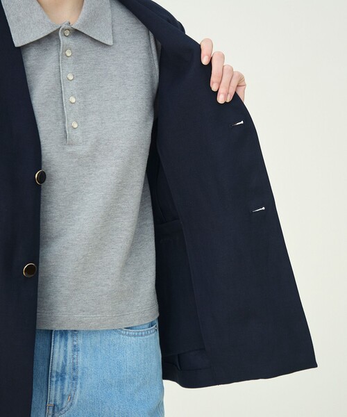 MACPHEE(マカフィー)の「リネンレーヨンツイル ハーフスリーブジャケット(ノーカラージャケット・レディース・ネイビー・34/36)」の7枚目の写真