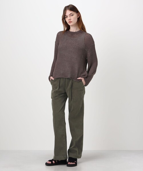 JAMES PERSE(ジェームスパース)の「オーバーサイズド コットンリネンニット WTAL3294(ニット/セーター・レディース・オフホワイト/ブラック/ブラウン・0)」の4枚目の写真