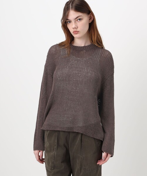JAMES PERSE(ジェームスパース)の「オーバーサイズド コットンリネンニット WTAL3294(ニット/セーター・レディース・オフホワイト/ブラック/ブラウン・0)」の5枚目の写真