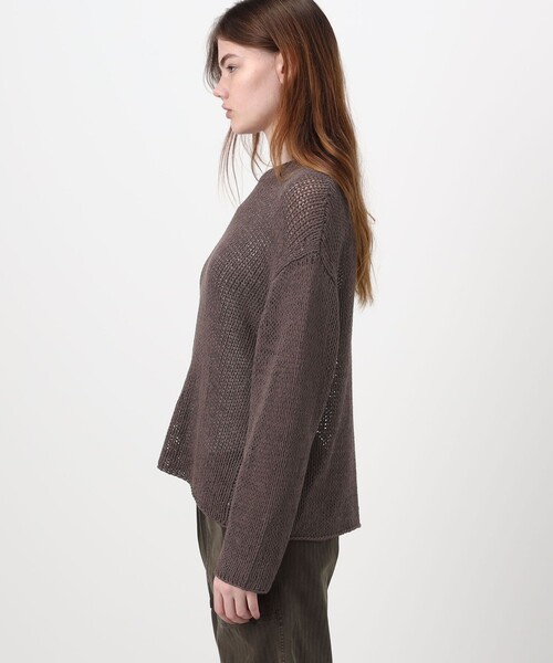 JAMES PERSE(ジェームスパース)の「オーバーサイズド コットンリネンニット WTAL3294(ニット/セーター・レディース・オフホワイト/ブラック/ブラウン・0)」の6枚目の写真