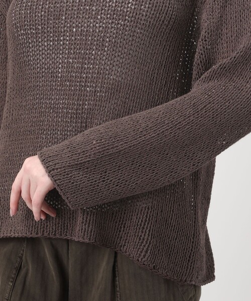 JAMES PERSE(ジェームスパース)の「オーバーサイズド コットンリネンニット WTAL3294(ニット/セーター・レディース・オフホワイト/ブラック/ブラウン・0)」の10枚目の写真