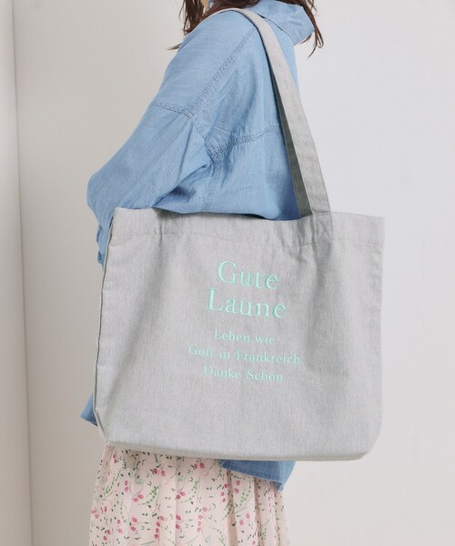 ITS'DEMO(イッツデモ)の「【A4対応】ロゴ刺繍トート(トートバッグ・レディース・ネイビー/ブラック/ブラック系1/グレー・00)」の3枚目の写真