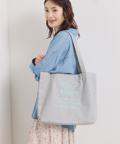 ITS'DEMO(イッツデモ)の「【A4対応】ロゴ刺繍トート(トートバッグ・レディース・ネイビー/ブラック/ブラック系1/グレー・00)」の5枚目の写真