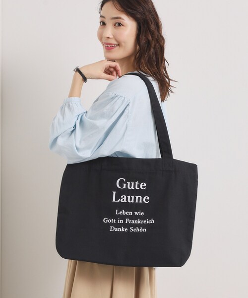 ITS'DEMO(イッツデモ)の「【A4対応】ロゴ刺繍トート(トートバッグ・レディース・ネイビー/ブラック/ブラック系1/グレー・00)」の7枚目の写真